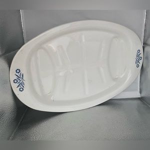 “Corning Ware” Blue Cornflower Serving Platter Tray: P19 (Vintage) 13”x8 3/4”